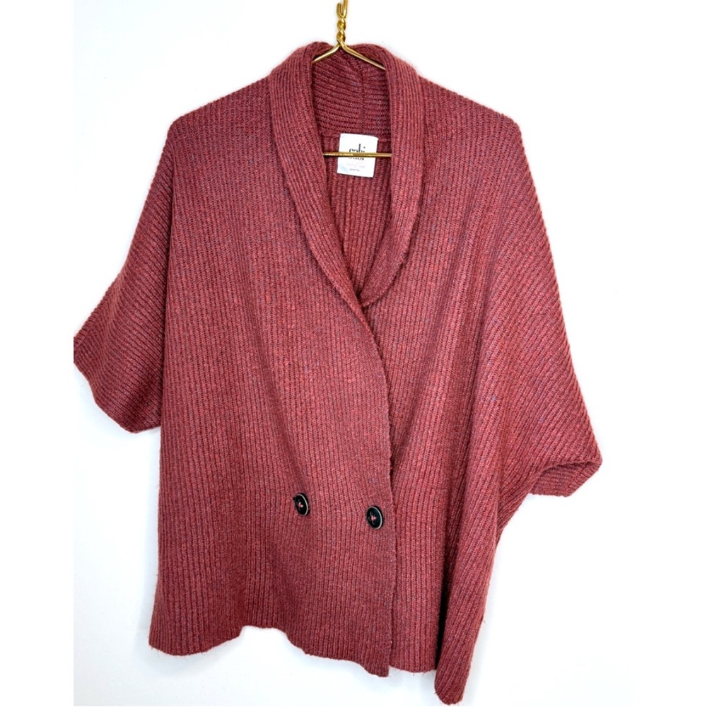 CAbi Rust Open-Front Ribbed Shrug - Picture 3 of 8